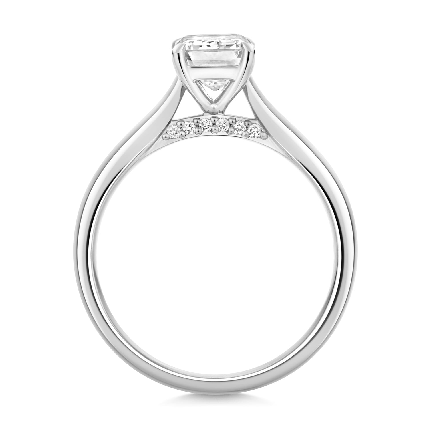 Portman 1.50ct Emerald Cut Lab Grown Diamond Engagement Ring - 18k White Gold