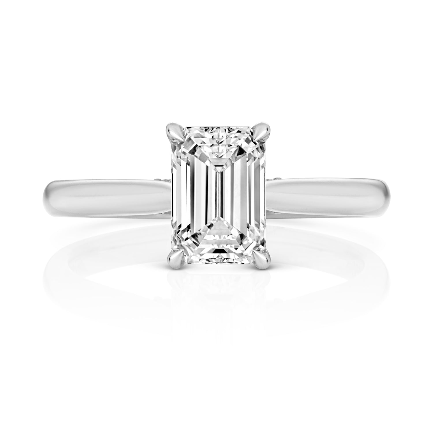 Portman 1.50ct Emerald Cut Lab Grown Diamond Engagement Ring - 18k White Gold