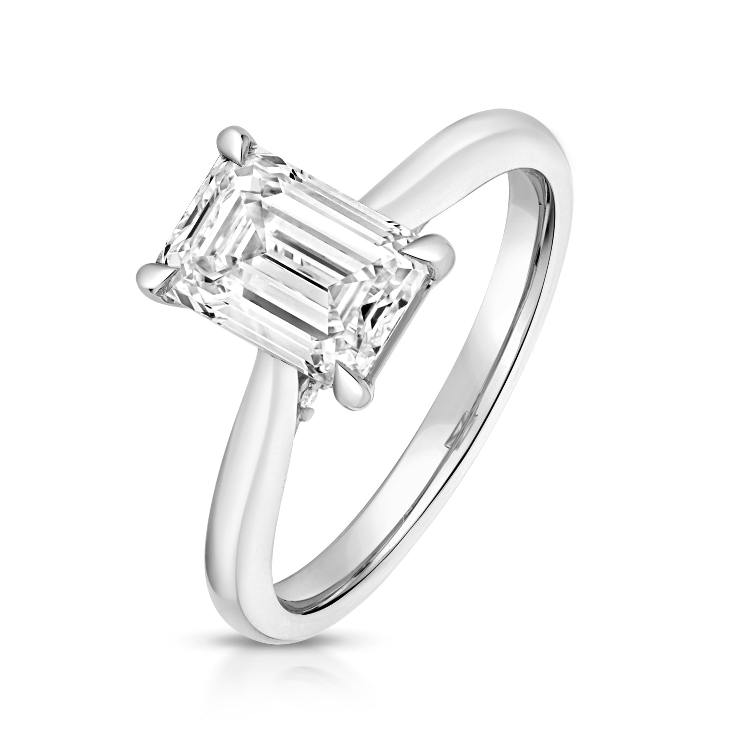 Portman 2.00ct Emerald Cut Lab Grown Diamond Engagement Ring - Platinum