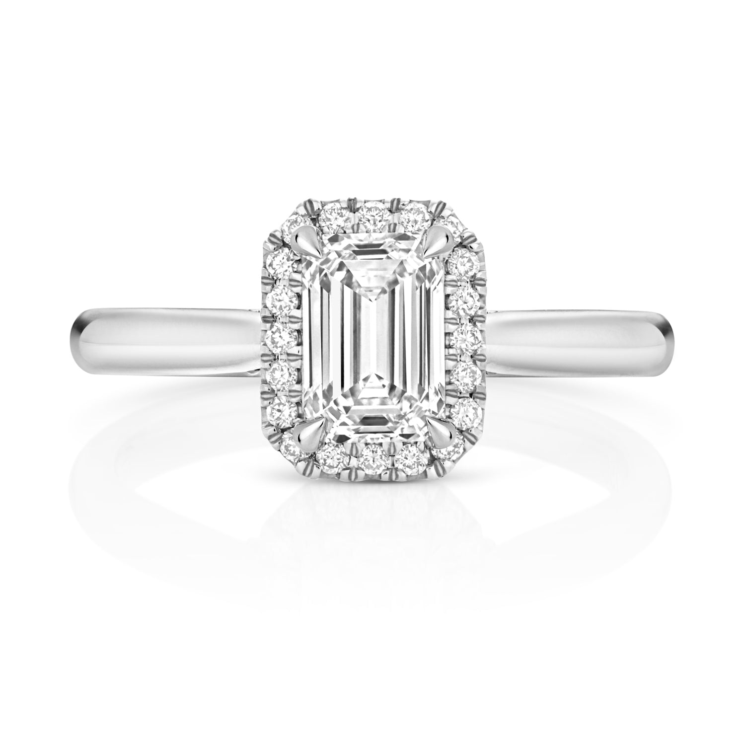 Portman Halo 1.00ct Emerald Cut Lab Grown Diamond Engagement Ring - Platinum