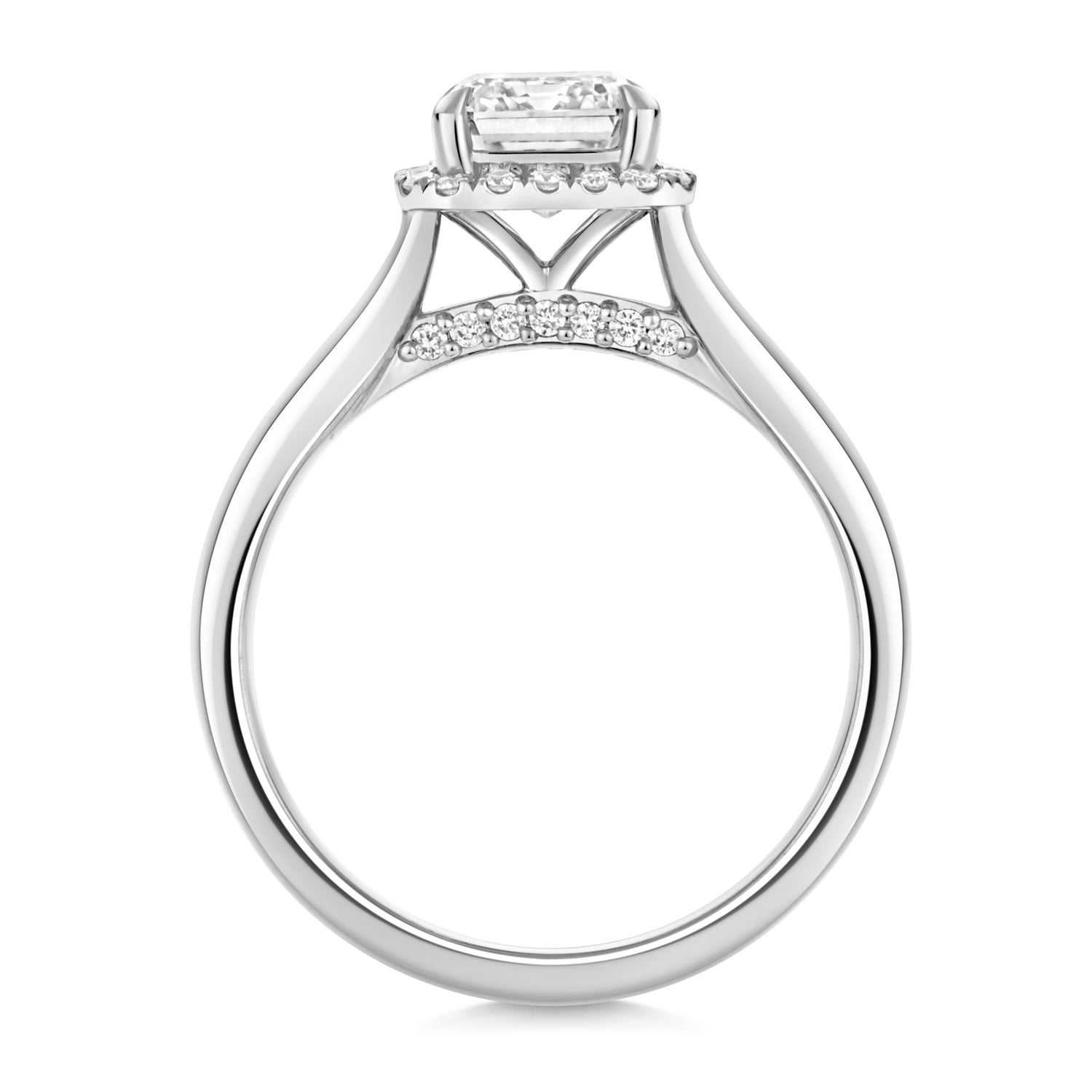 Portman Halo 2.00ct Emerald Cut Lab Grown Diamond Engagement Ring - 18k White Gold