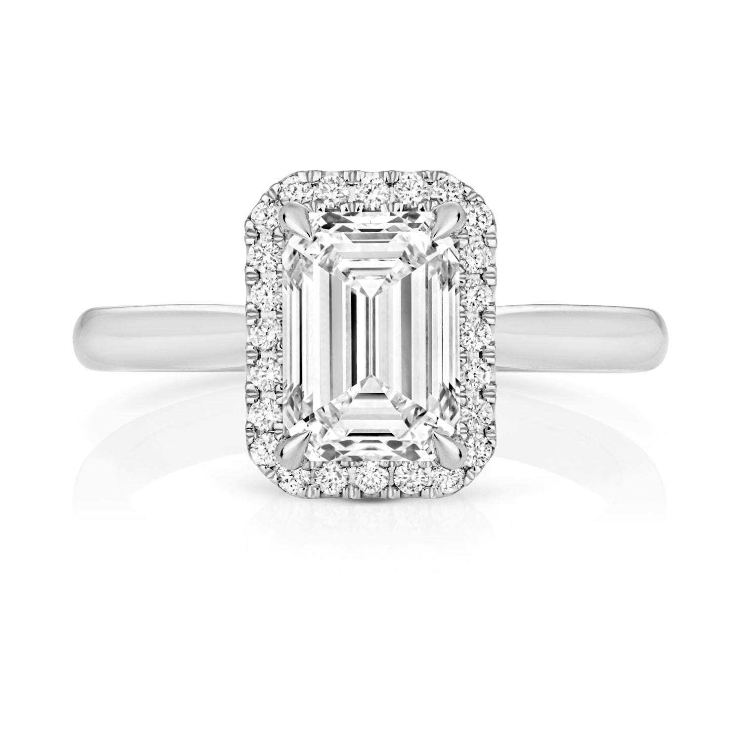 Portman Halo 2.00ct Emerald Cut Lab Grown Diamond Engagement Ring - 18k White Gold