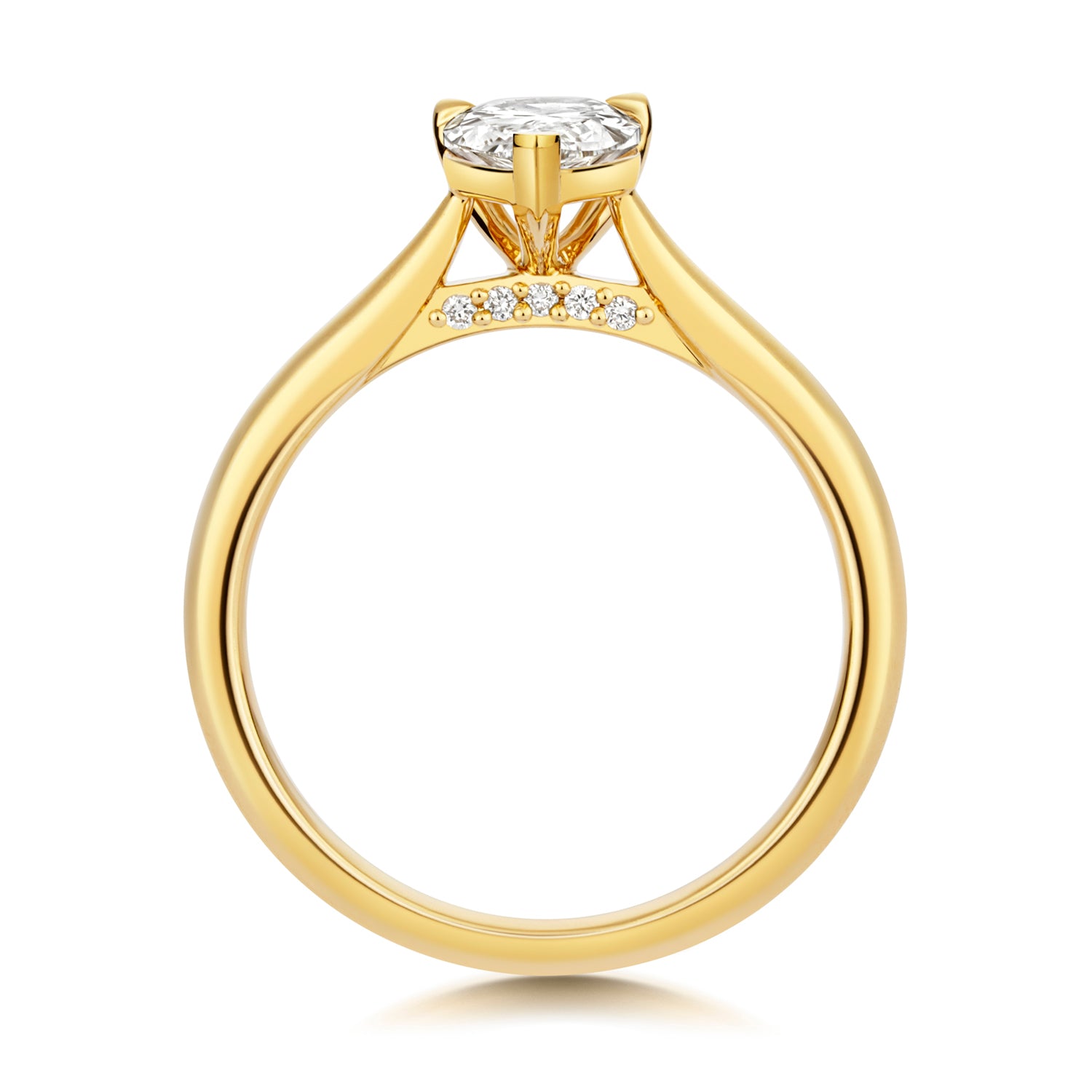 Margot 1.00ct Pear Shape Lab Grown Diamond Engagement Ring - 18k Yellow Gold