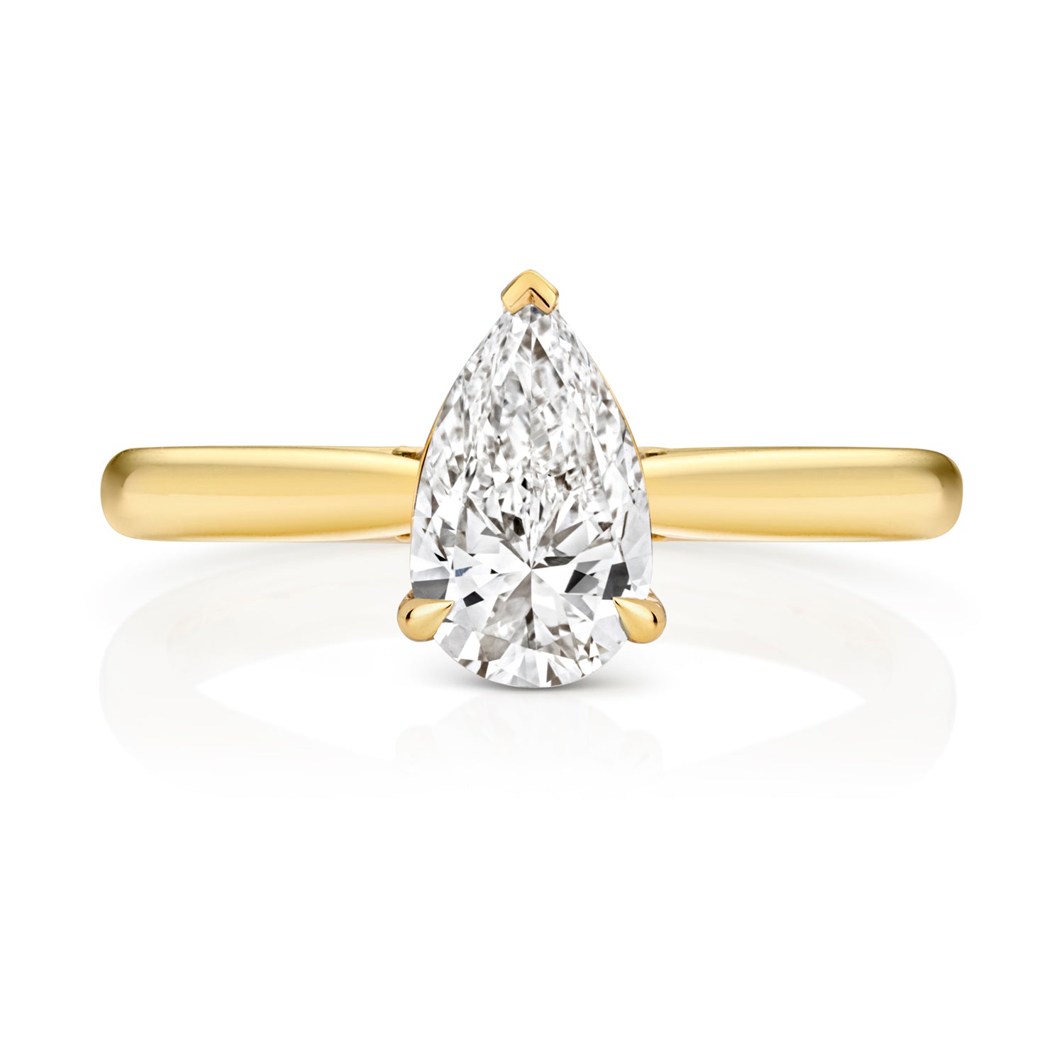Margot 1.00ct Pear Shape Lab Grown Diamond Engagement Ring - 18k Yellow Gold
