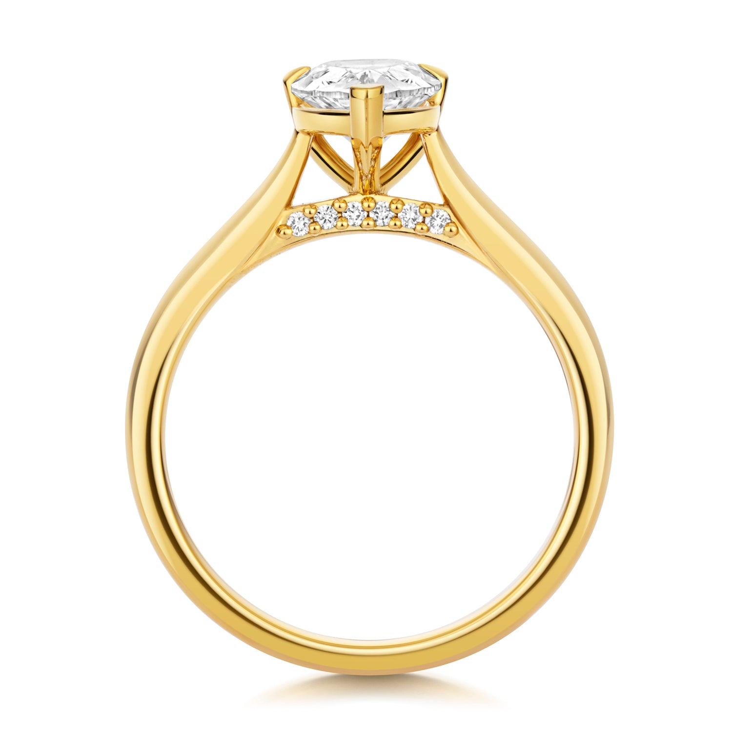 Margot 1.50ct Pear Shape Lab Grown Diamond Engagement Ring - 18k Yellow Gold