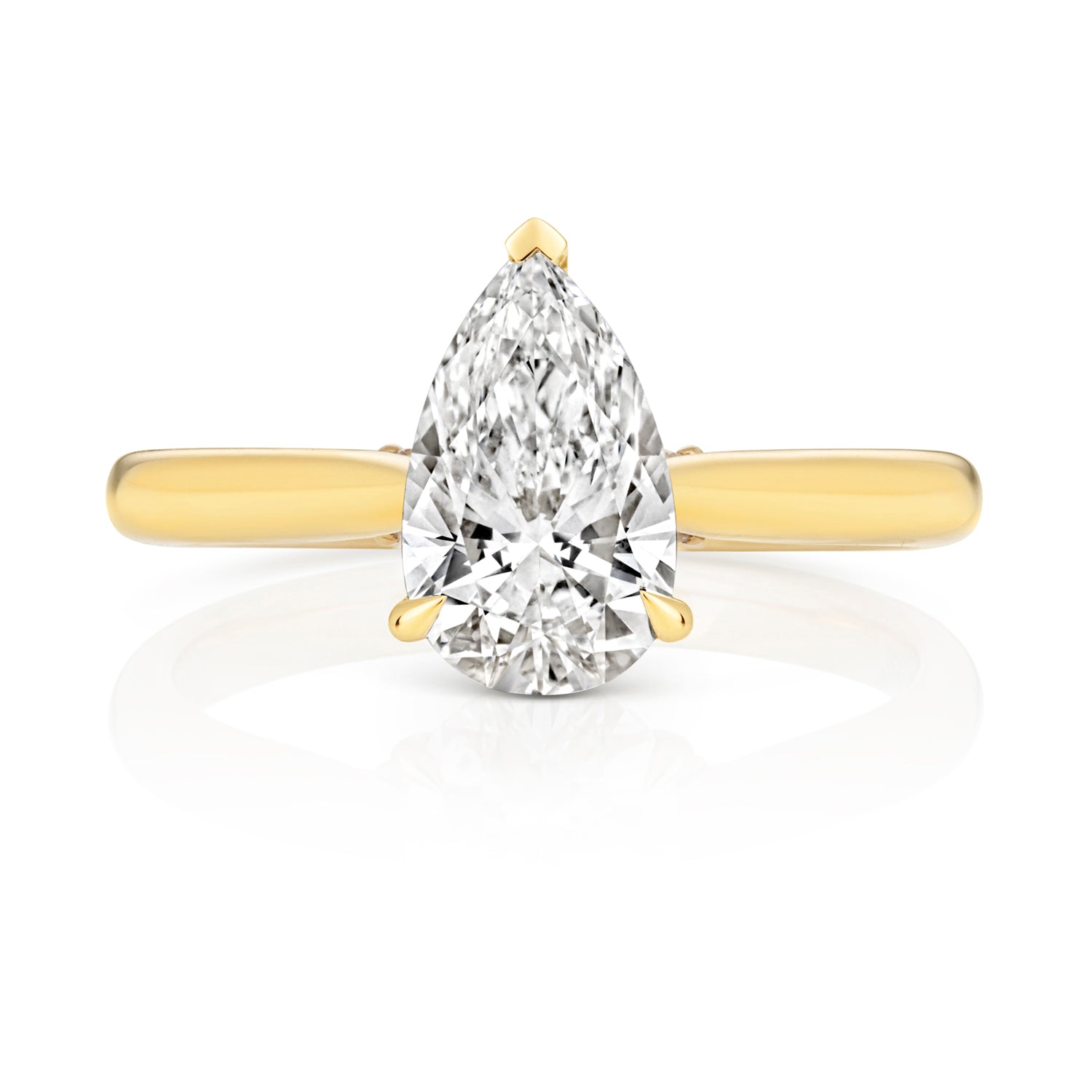 Margot 1.50ct Pear Shape Lab Grown Diamond Engagement Ring - 18k Yellow Gold