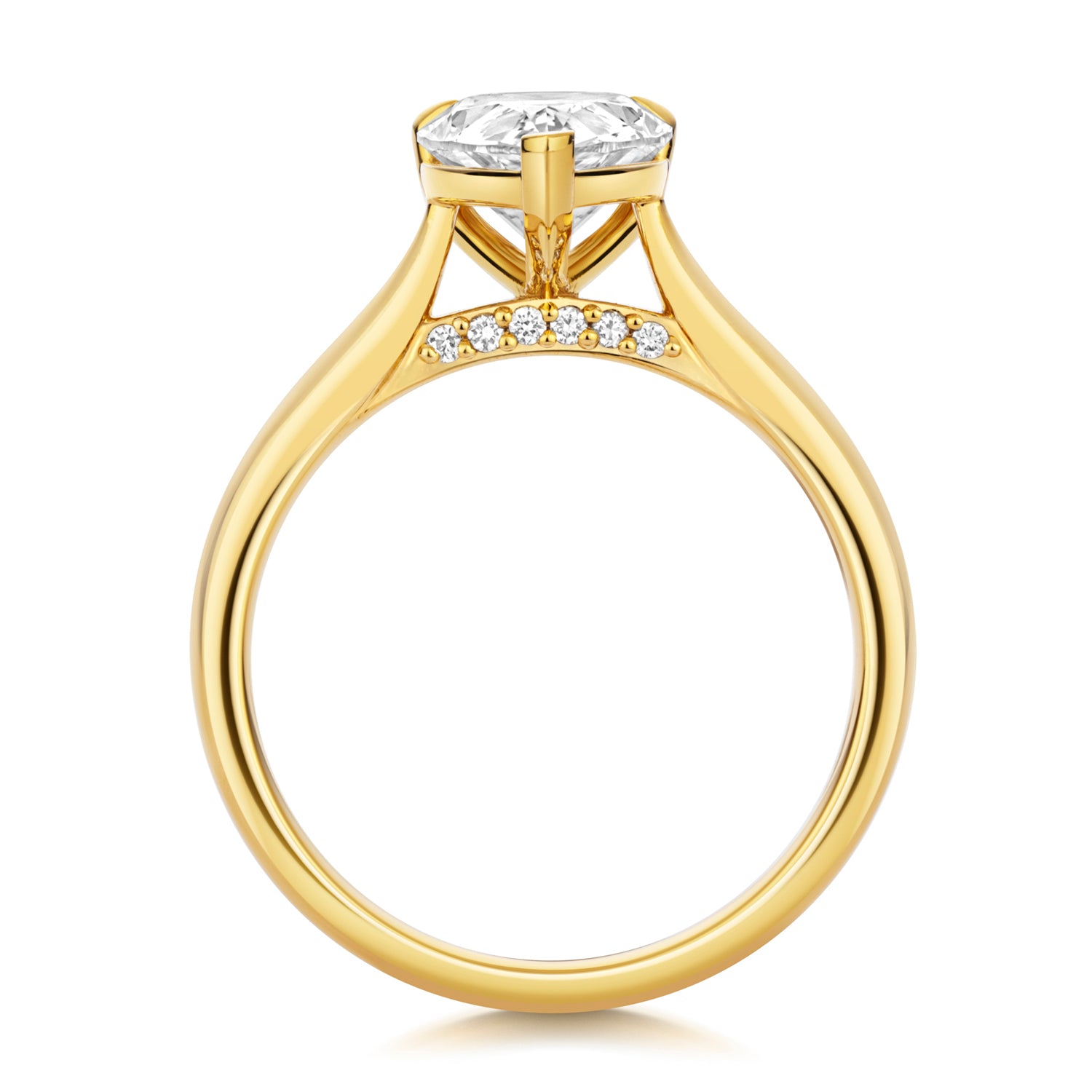 Margot 2.00ct Pear Shape Lab Grown Diamond Engagement Ring - 18k Yellow Gold