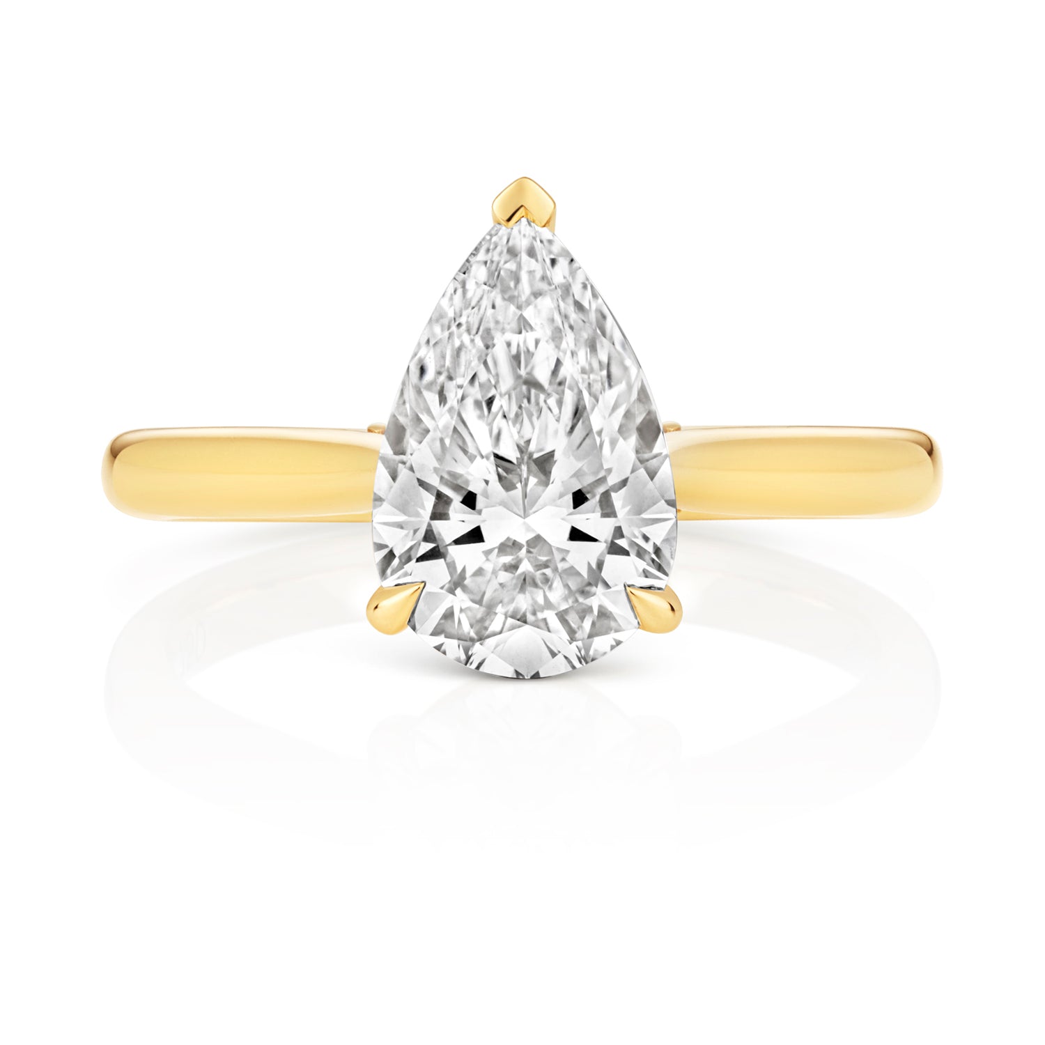 Margot 2.00ct Pear Shape Lab Grown Diamond Engagement Ring - 18k Yellow Gold