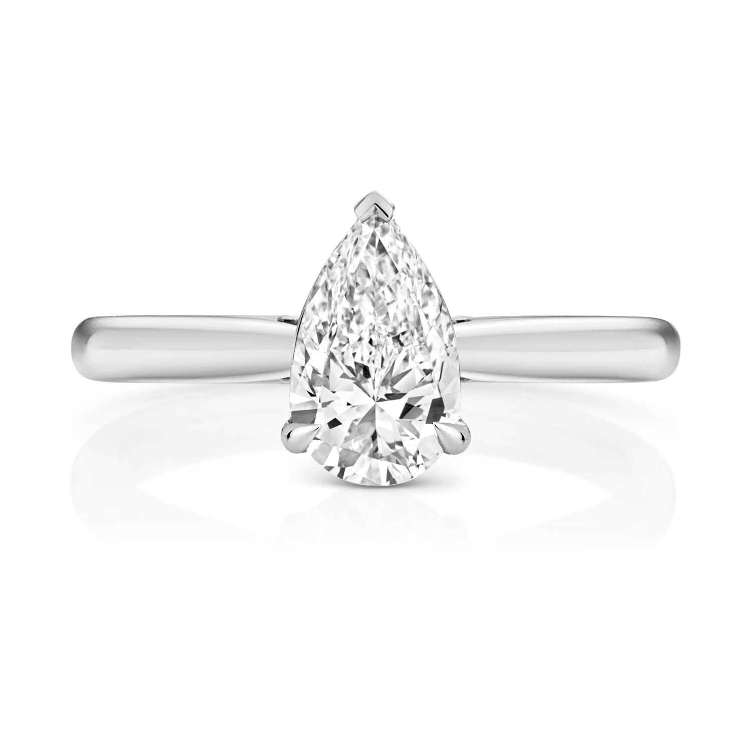 Margot 1.00ct Pear Shape Lab Grown Diamond Engagement Ring - 18k White Gold