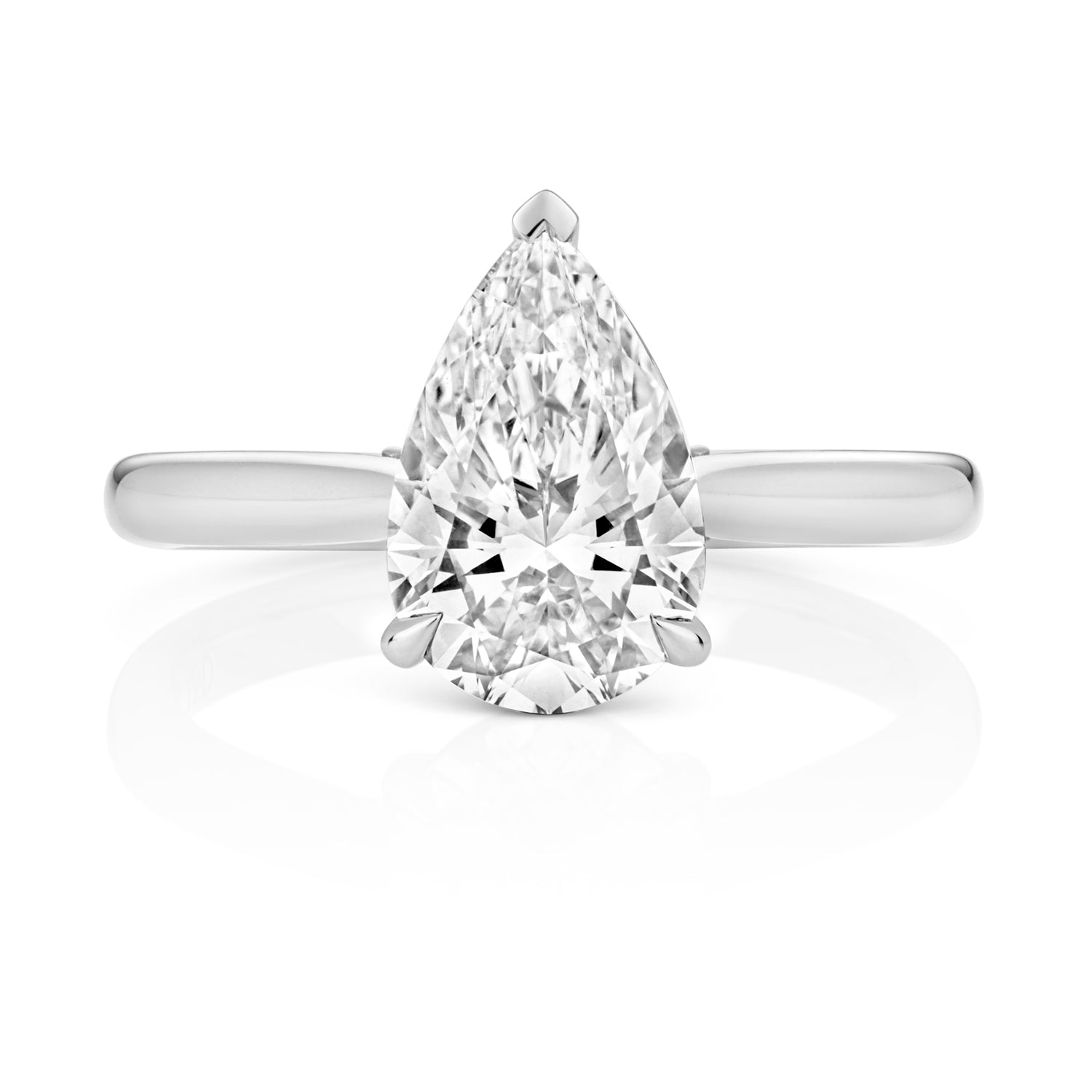 Margot 2.00ct Pear Shape Lab Grown Diamond Engagement Ring - 18k White Gold