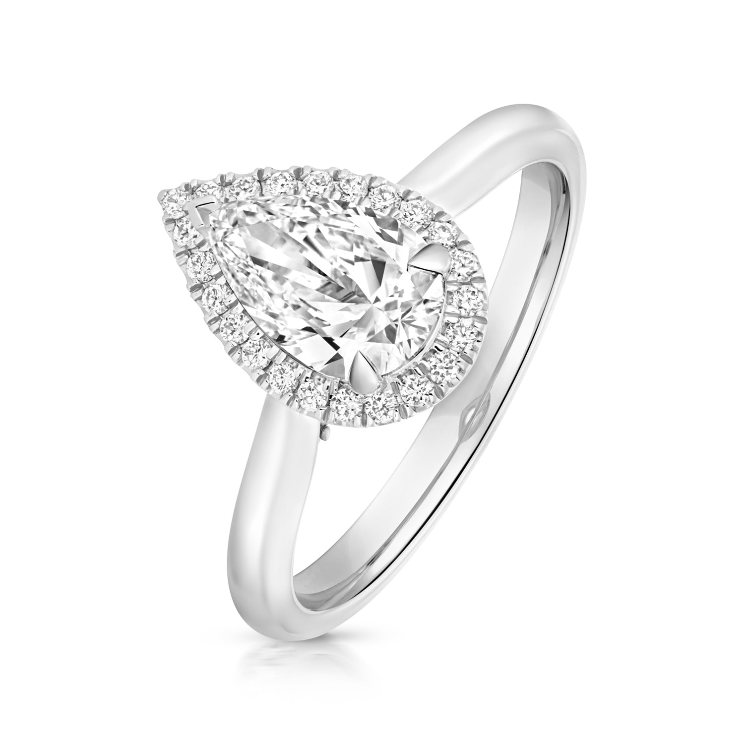 Margot Halo 1.00ct Pear Shape Lab Grown Diamond Engagement Ring - Platinum