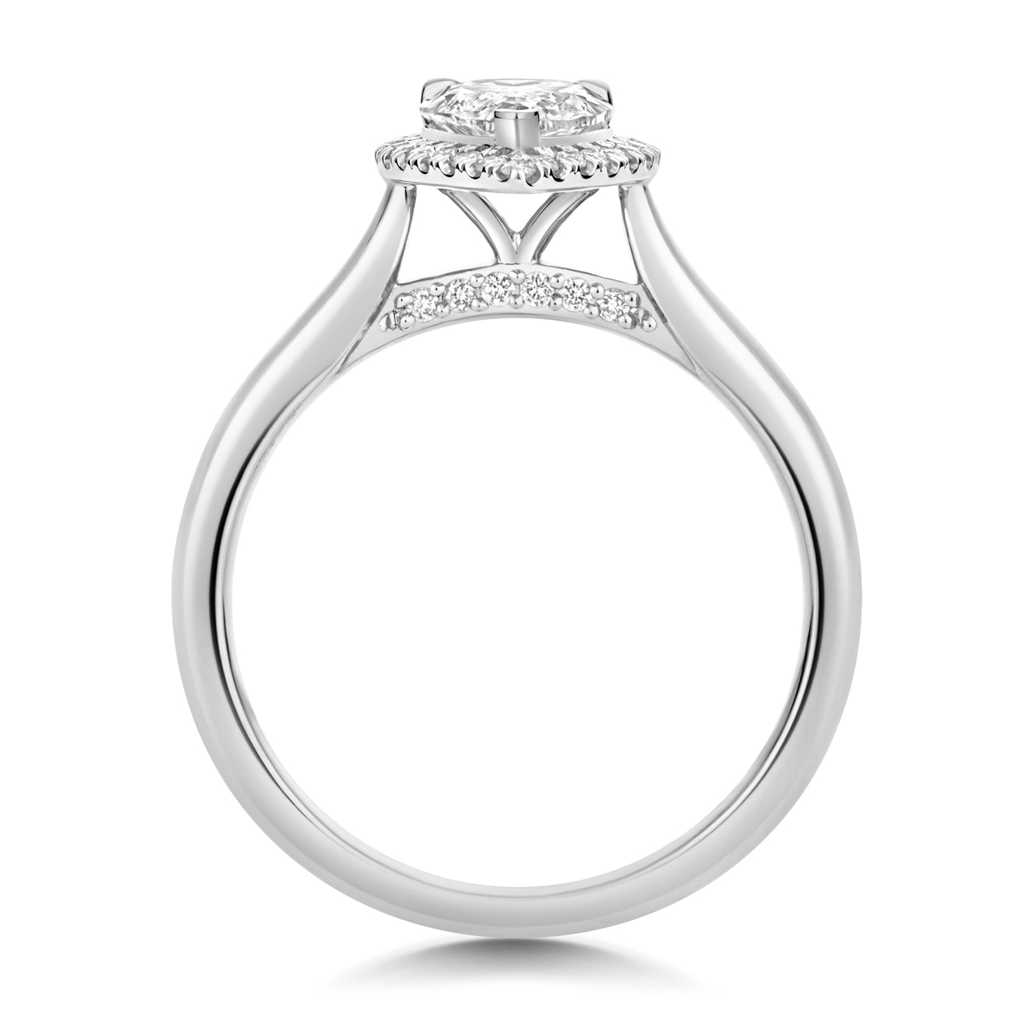 Margot Halo 1.00ct Pear Shape Lab Grown Diamond Engagement Ring - Platinum