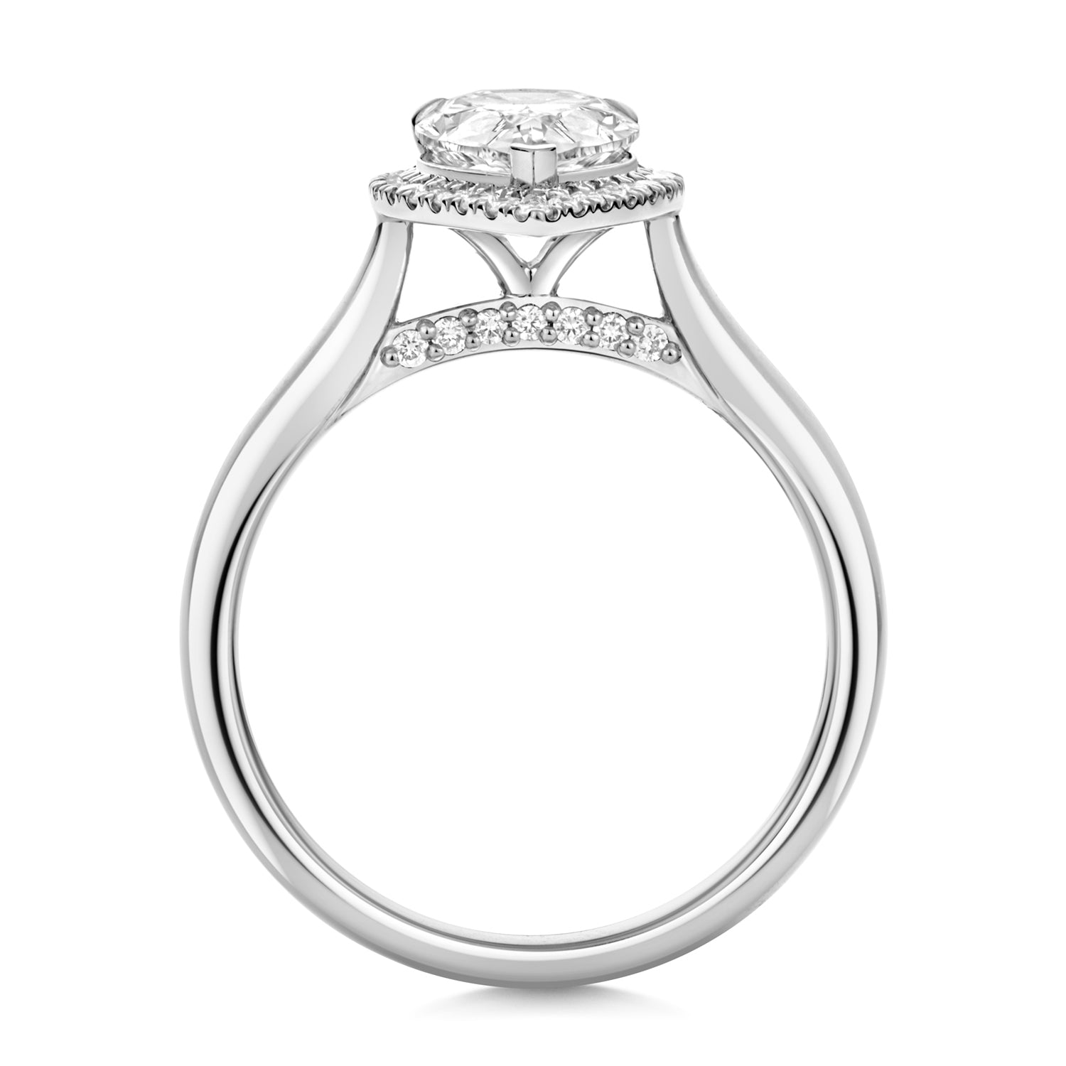 Margot Halo 1.50ct Pear Shape Lab Grown Diamond Engagement Ring - 18k White Gold