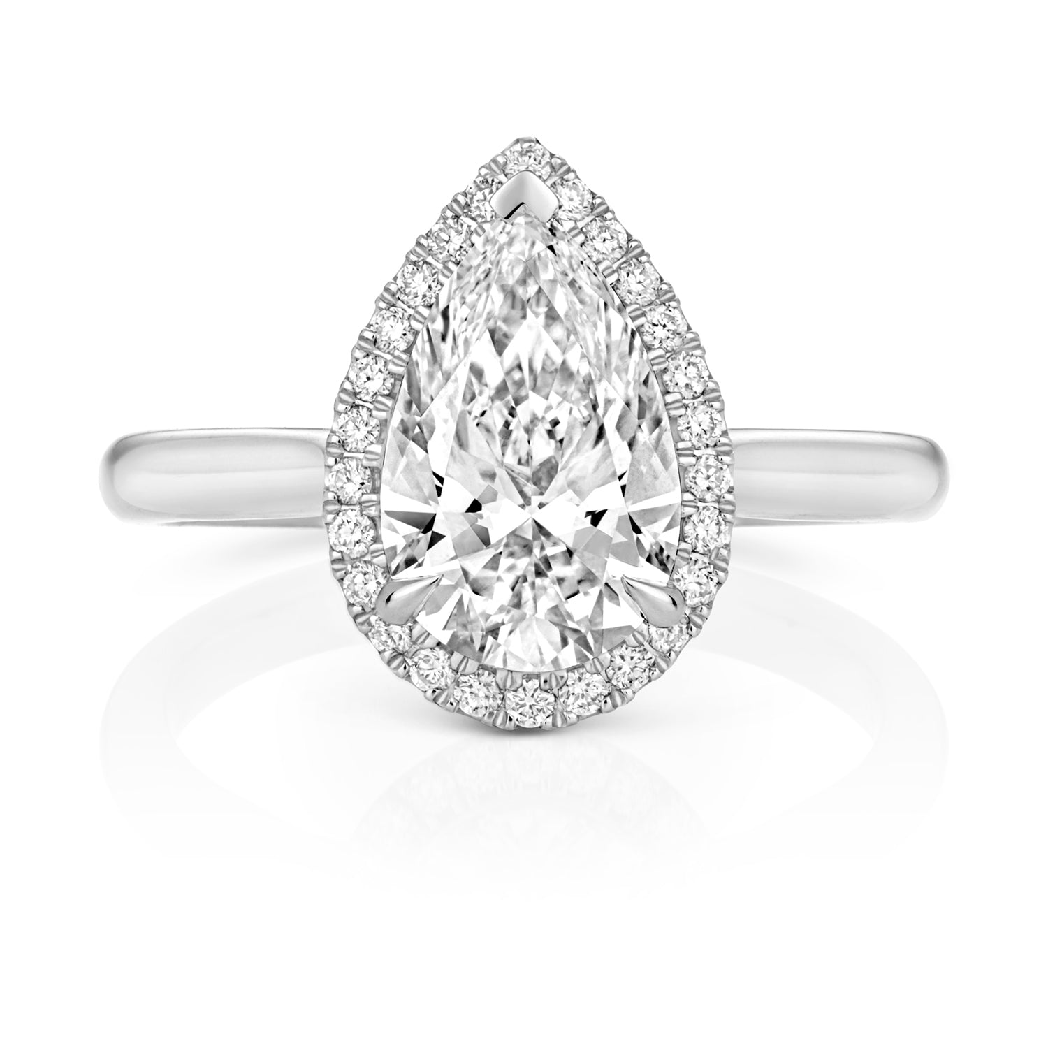 Margot Halo 2.00ct Pear Shape Lab Grown Diamond Engagement Ring - Platinum