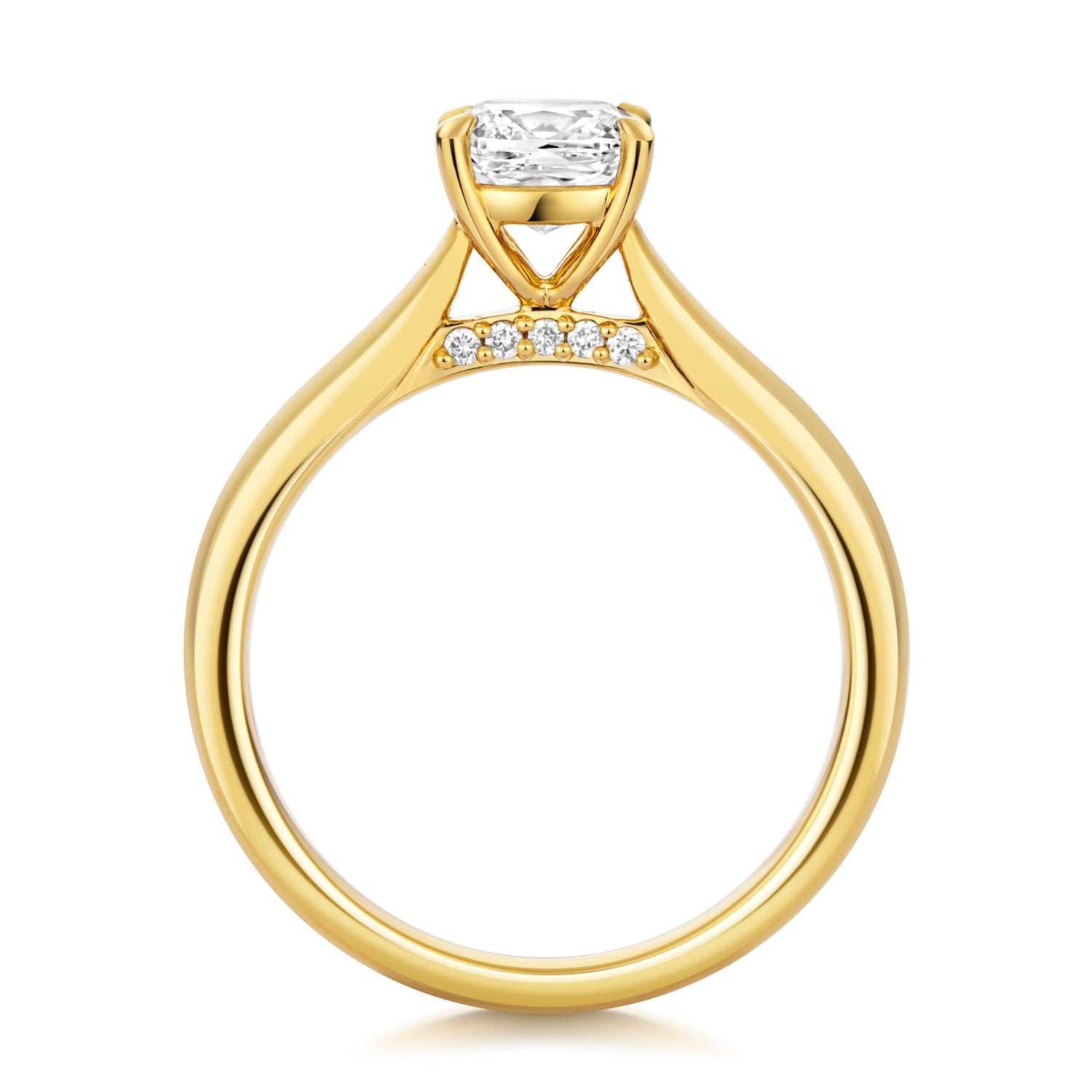 Mae 1.00ct Cushion Lab Grown Diamond Engagement Ring - 18k Yellow Gold