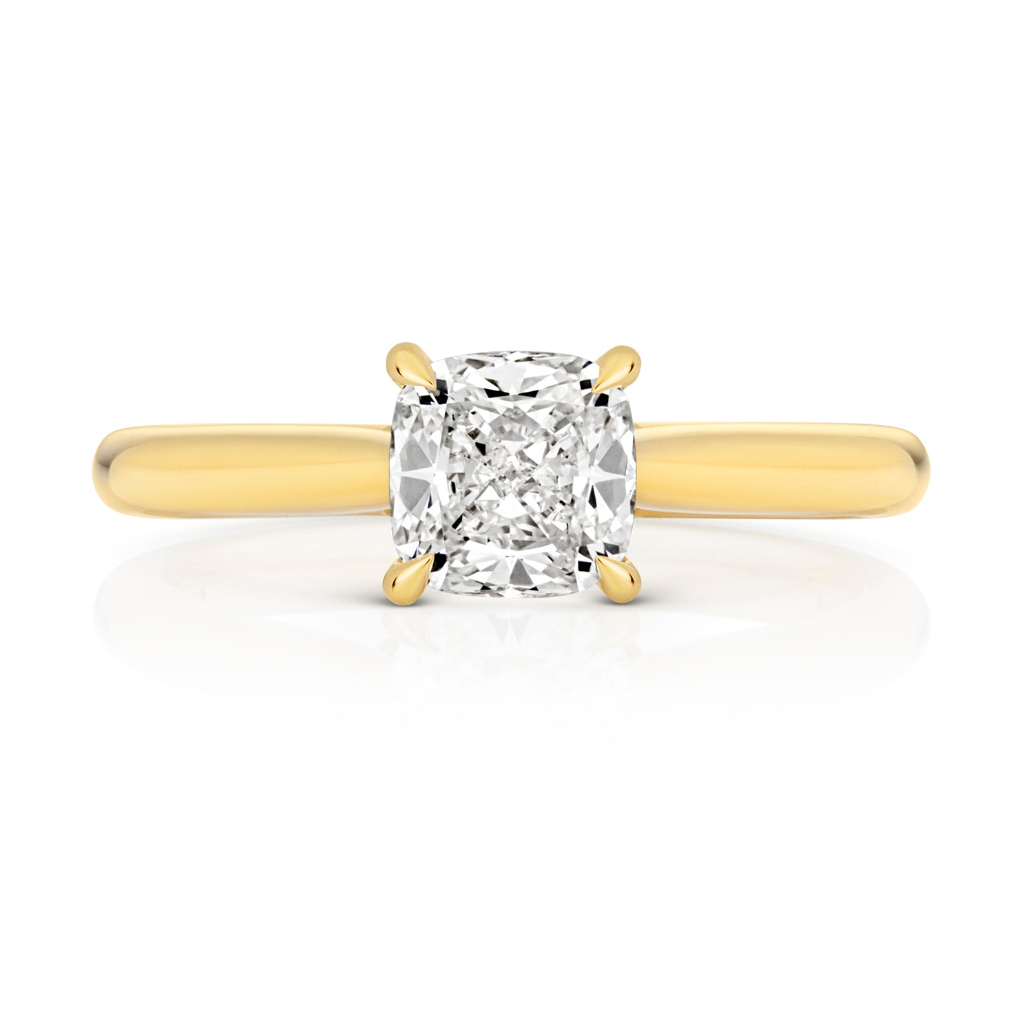 Mae 1.00ct Cushion Lab Grown Diamond Engagement Ring - 18k Yellow Gold