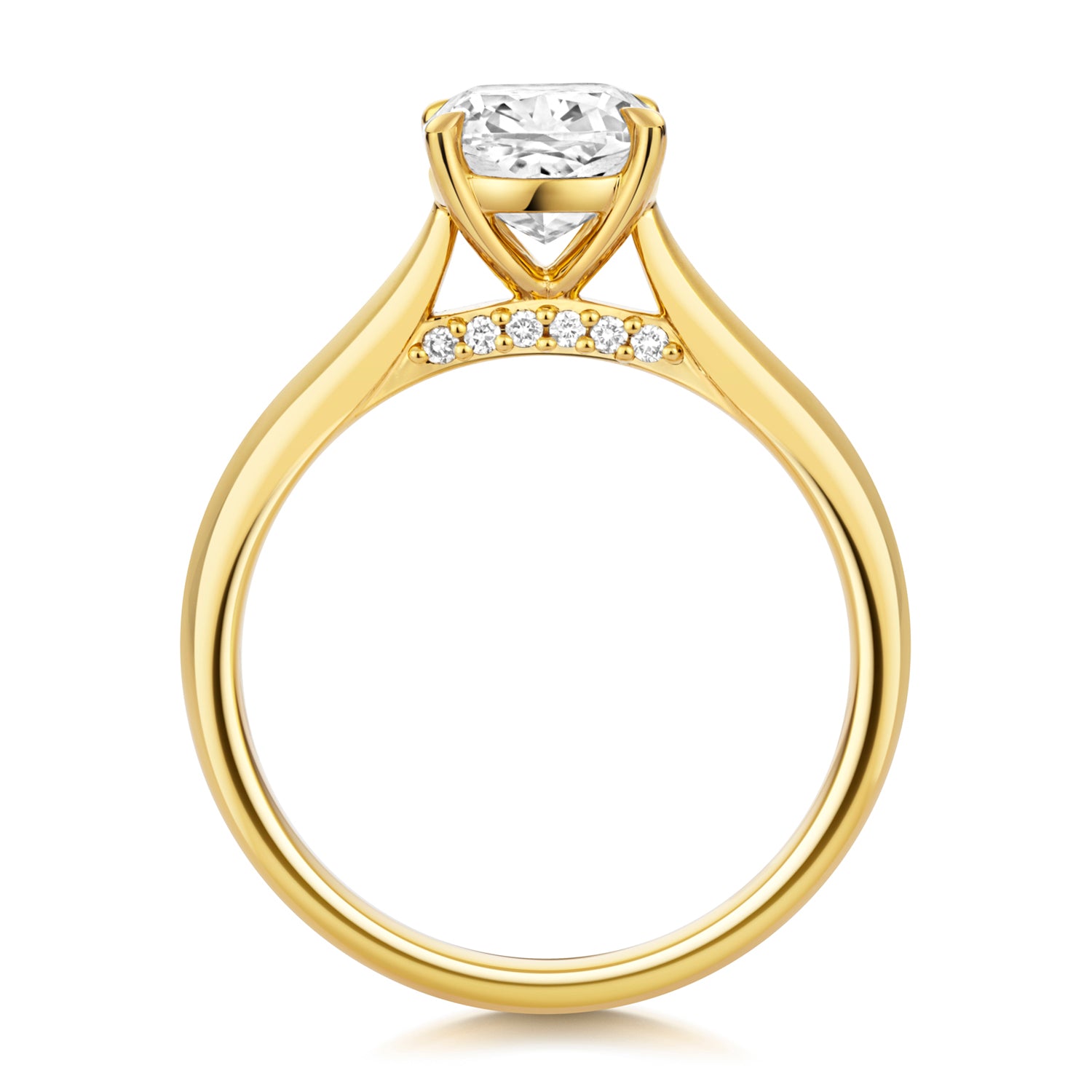 Mae 1.50ct Cushion Lab Grown Diamond Engagement Ring - 18k Yellow Gold