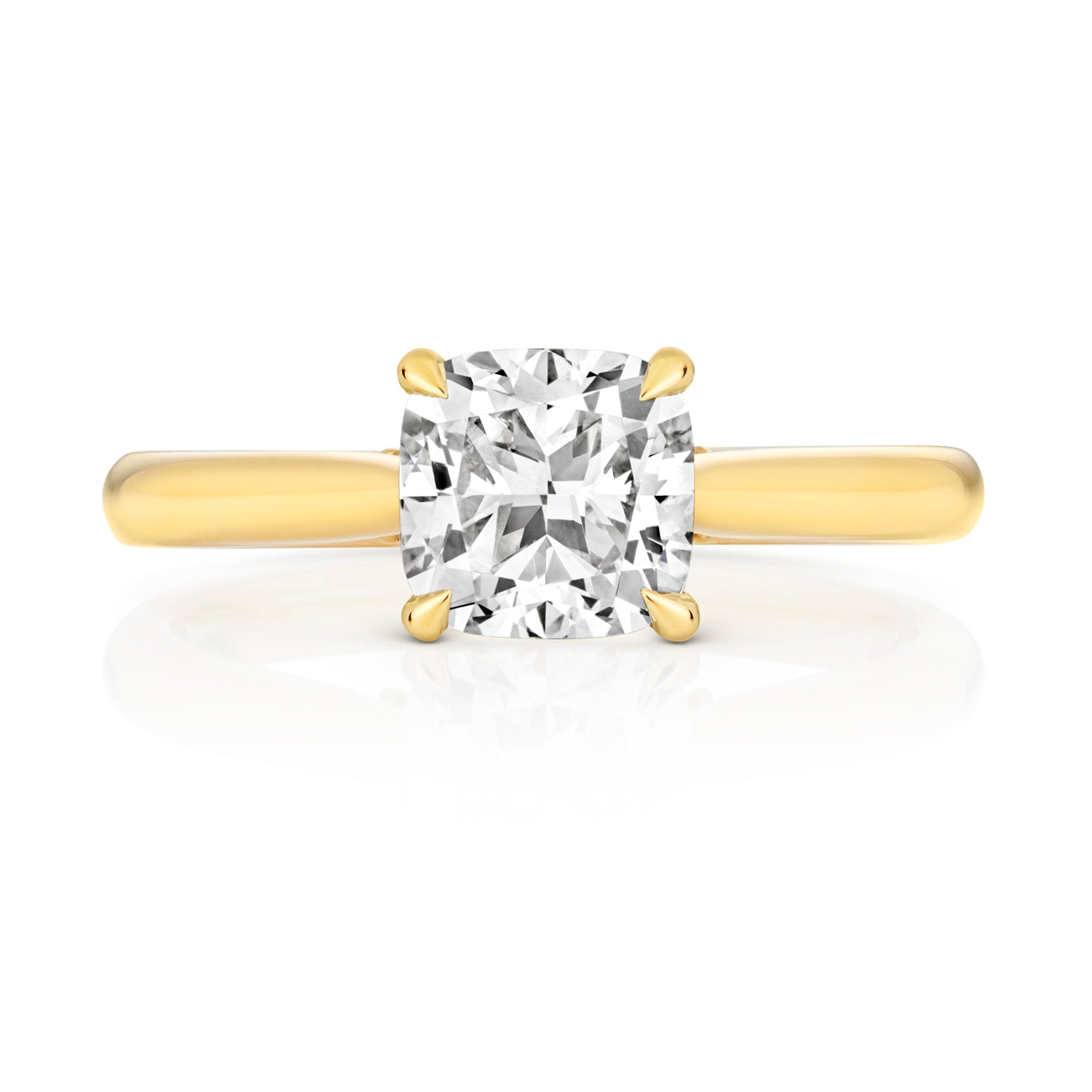 Mae 1.50ct Cushion Lab Grown Diamond Engagement Ring - 18k Yellow Gold