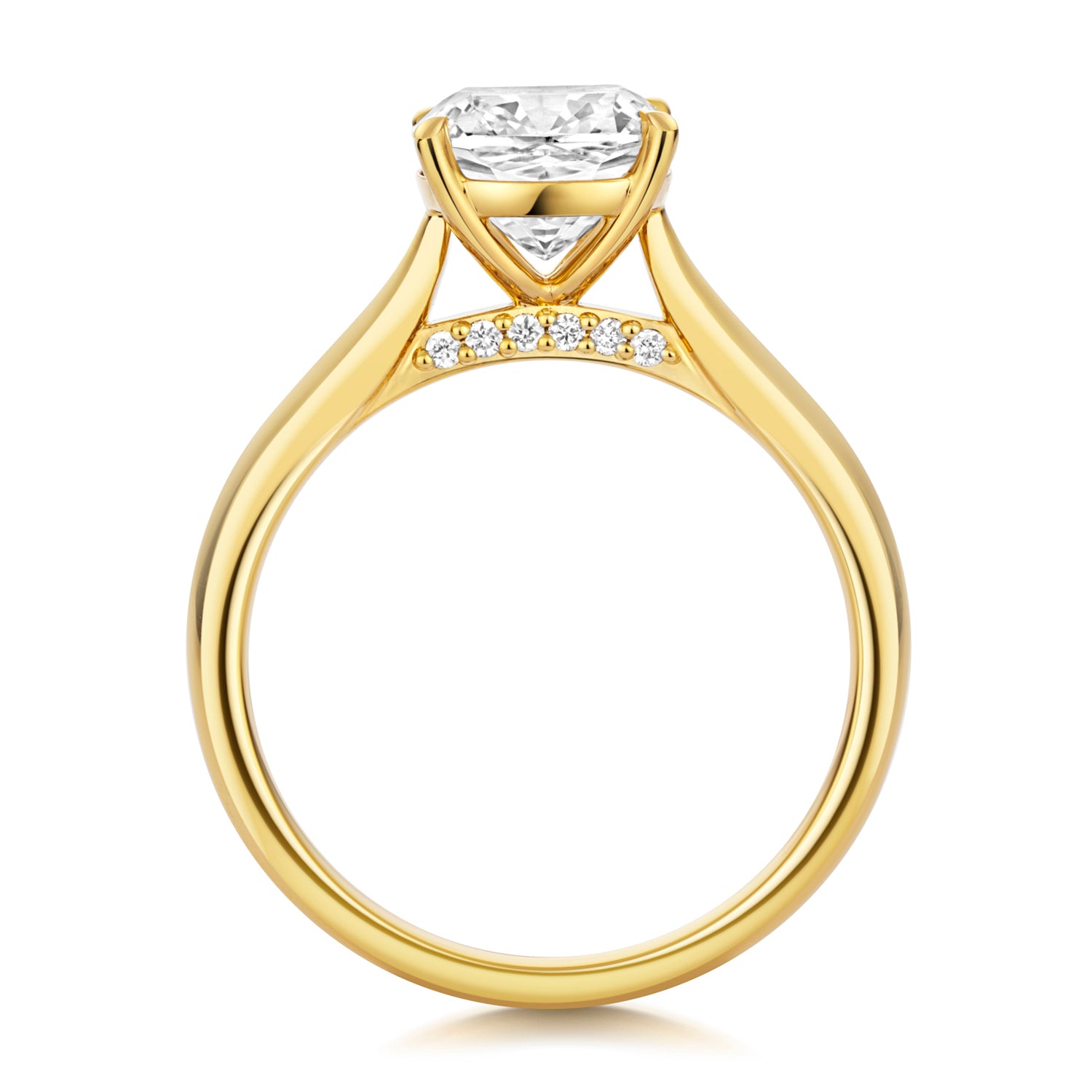 Mae 2.00ct Cushion Lab Grown Diamond Engagement Ring - 18k Yellow Gold