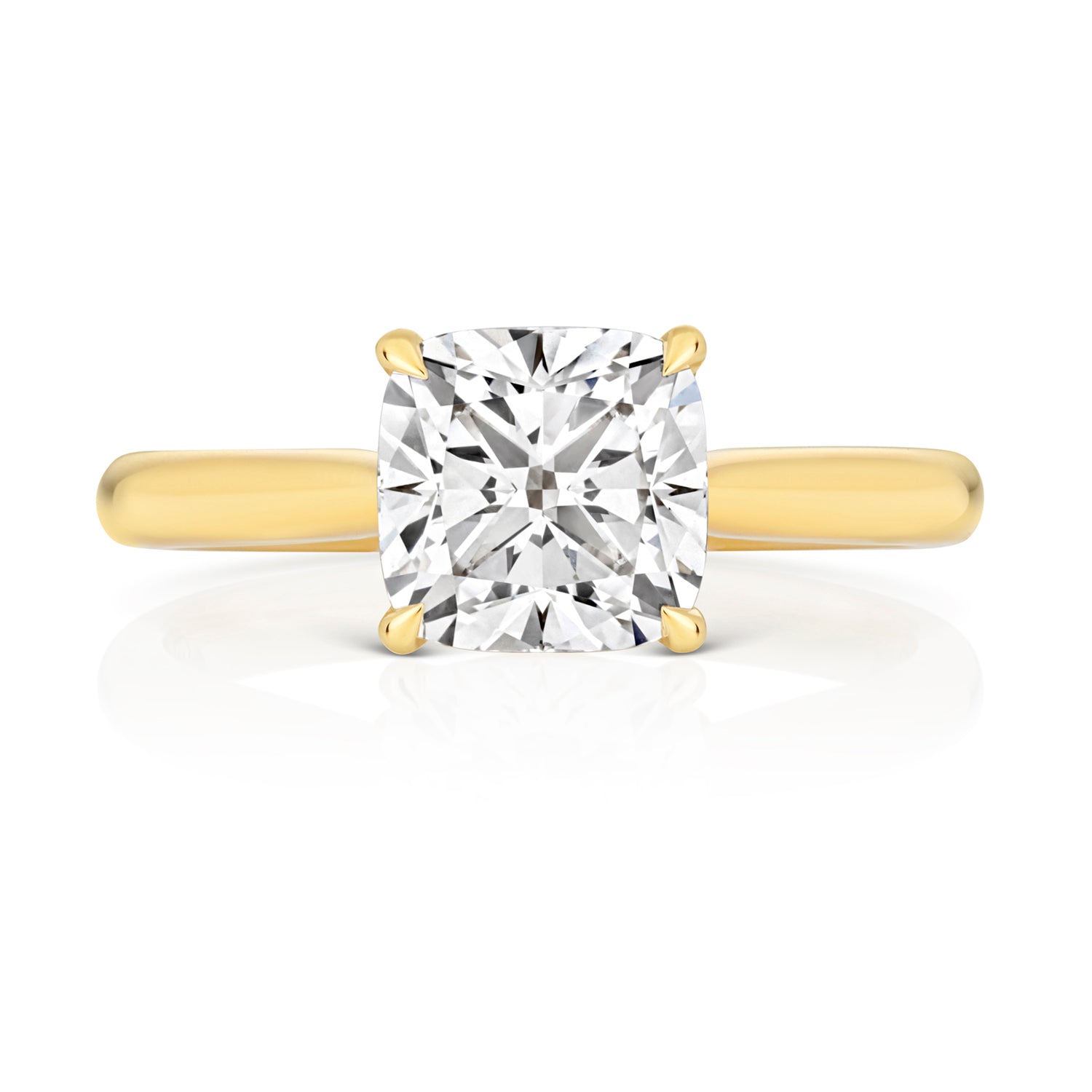 Mae 2.00ct Cushion Lab Grown Diamond Engagement Ring - 18k Yellow Gold