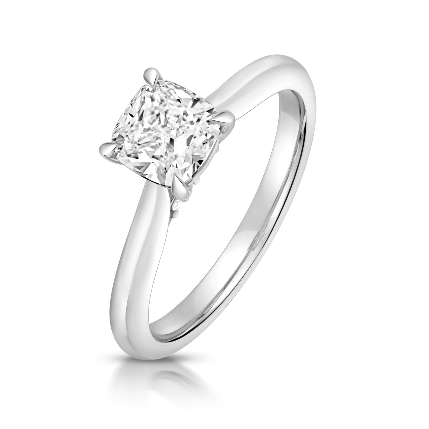 Mae 1.00ct Cushion Lab Grown Diamond Engagement Ring - 18k White Gold