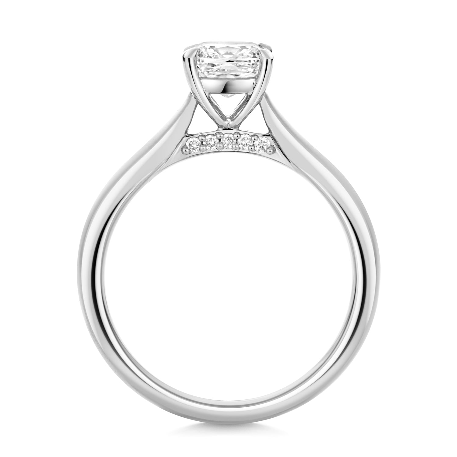 Mae 1.00ct Cushion Lab Grown Diamond Engagement Ring - 18k White Gold