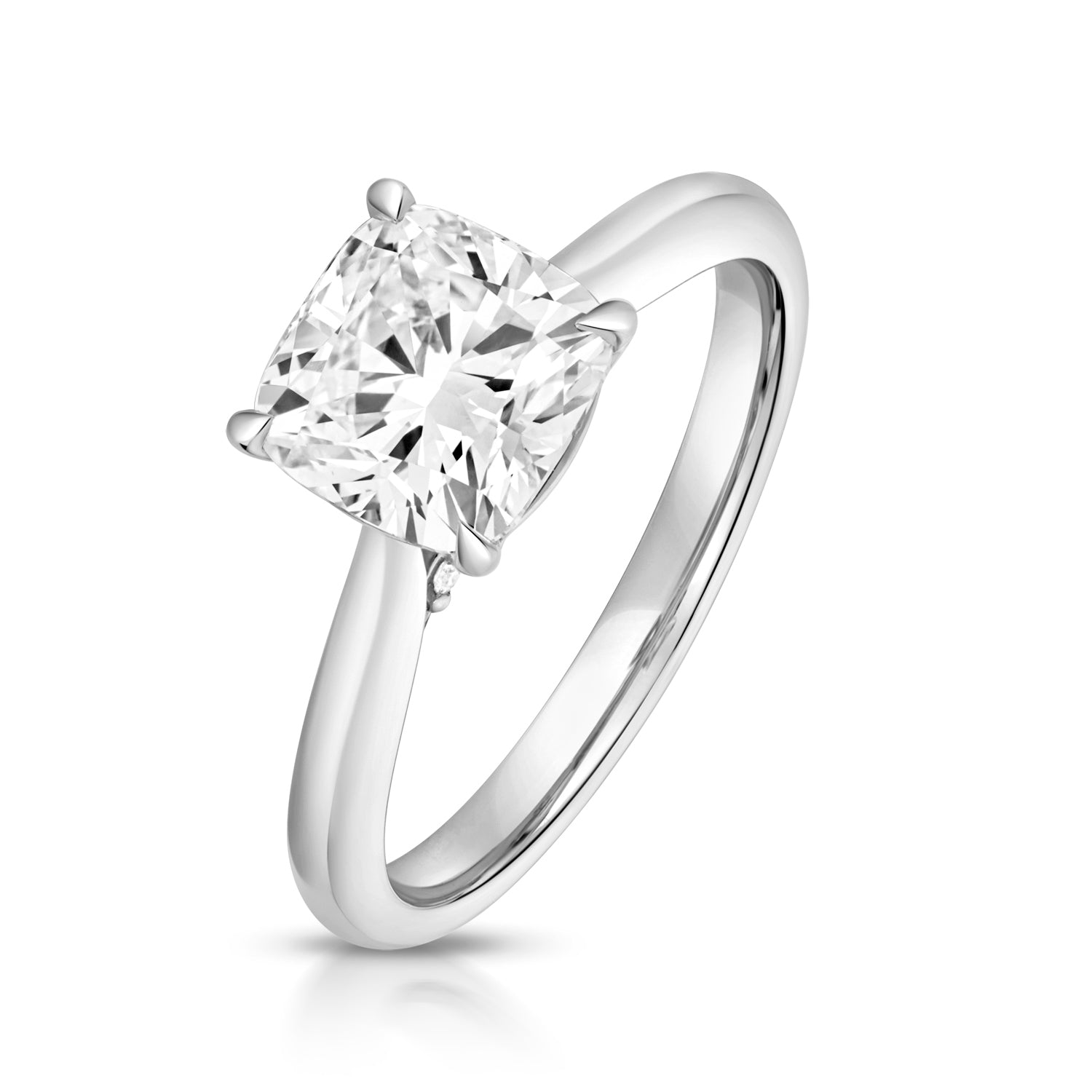 Mae 2.00ct Cushion Lab Grown Diamond Engagement Ring - 18k White Gold